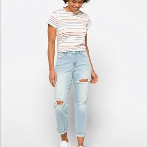 Judy Blue-Adelene Distressed Boyfriend Jean, Size 10